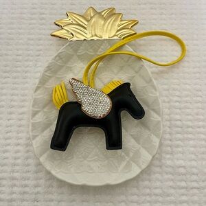 Black Unicorn Bag Ornament with Glitter Wing